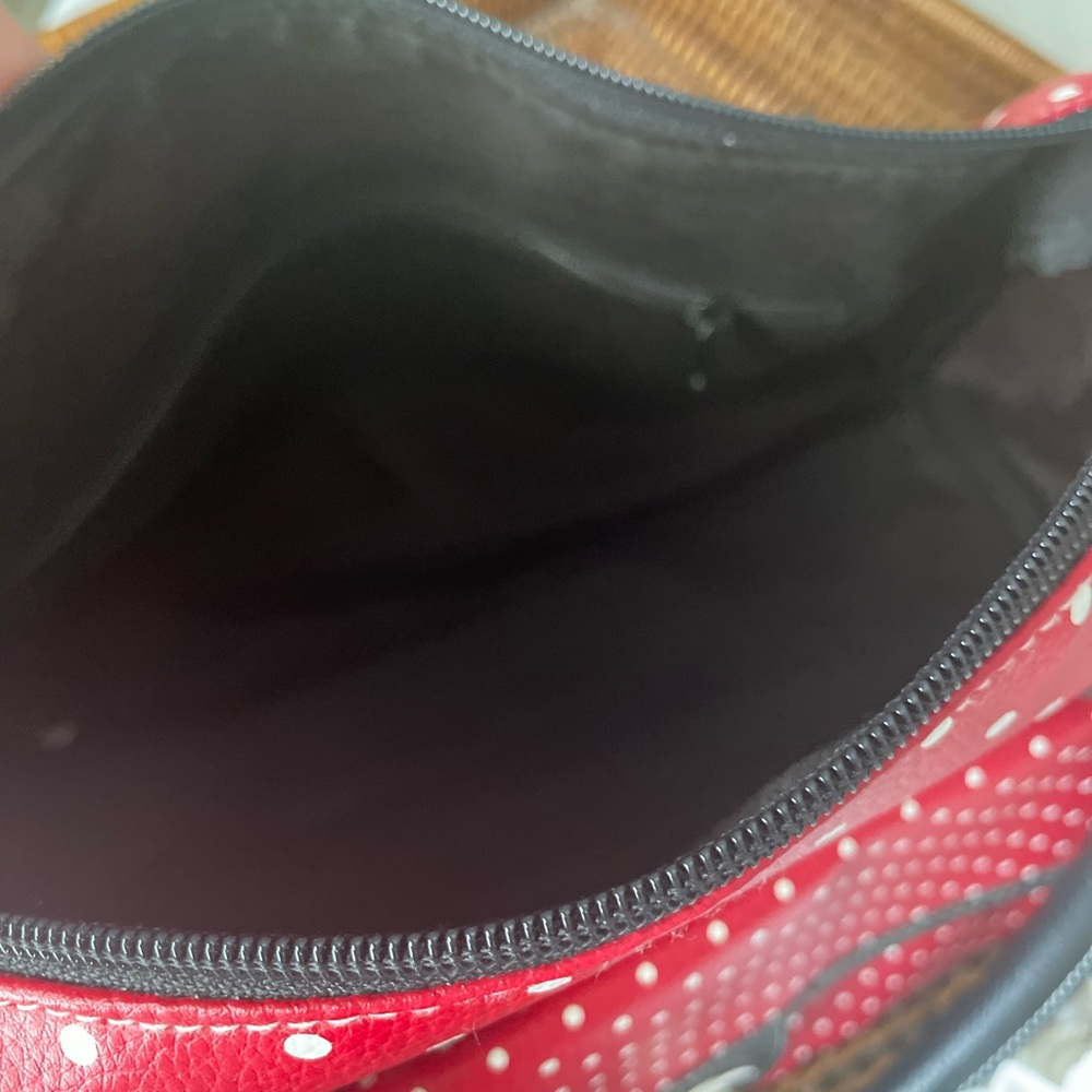 Disney Parks Minnie Mouse Red & White Polka Dot Vegan Leather Handbag - Picture 12 of 13